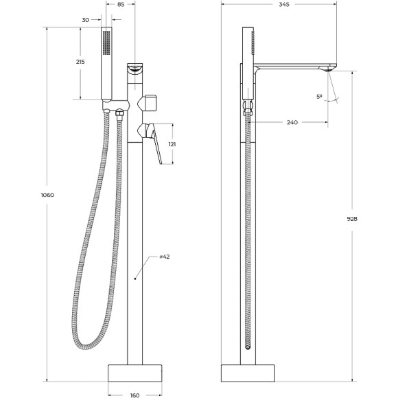 Смеситель для ванны Cezares Comfort COMFORT-VDP-01 Хром