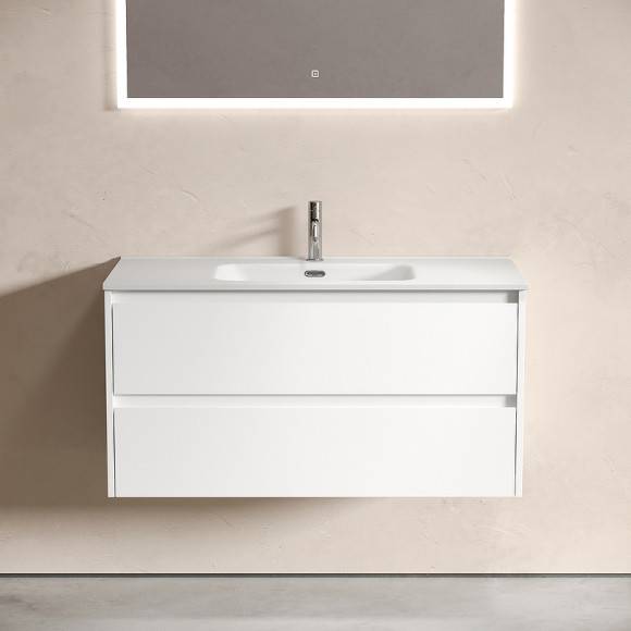 Тумба под раковину Sancos Libra 100 LB100W подвесная Белый глянец