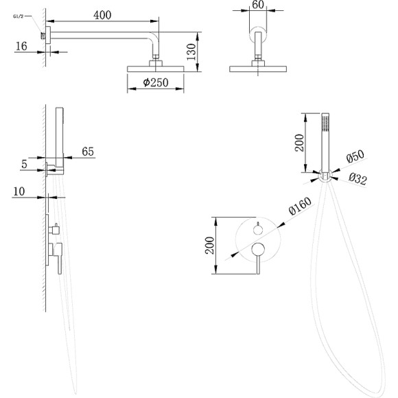 Душевая система Abber Emotion AF8818 Хром Душевая система Abber Emotion AF8818 Хром