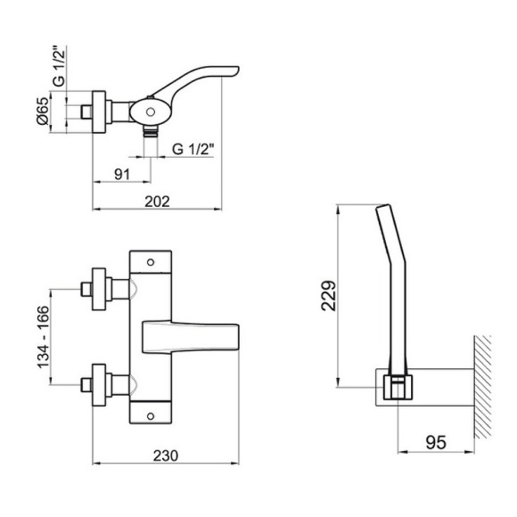 Смеситель для ванны Webert Wolo WO980201564 Черный матовый