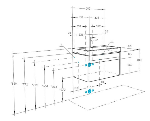 Тумба под раковину Aquaton Марти 70 1A267501MY010 подвесная Ясень шимо