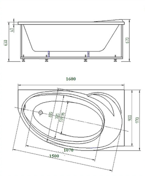 Акриловая ванна Aquatek Бетта 160x97 R BET160-0000026 без гидромассажа с фронтальной панелью с каркасом (разборный) со слив-переливом Акриловая ванна Aquatek Бетта 160x97 R BET160-0000026 без гидромассажа с фронтальной панелью с каркасом (разборный) со слив-переливом
