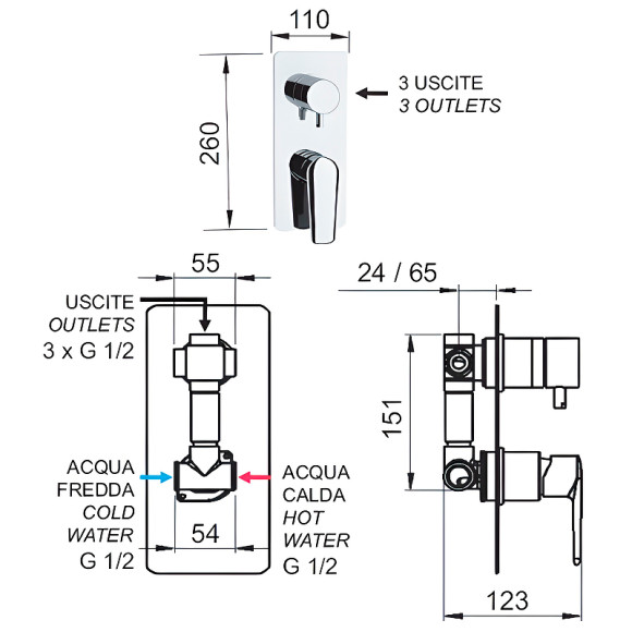Смеситель для душа Remer Vanity V937 Хром Смеситель для душа Remer Vanity V937 Хром
