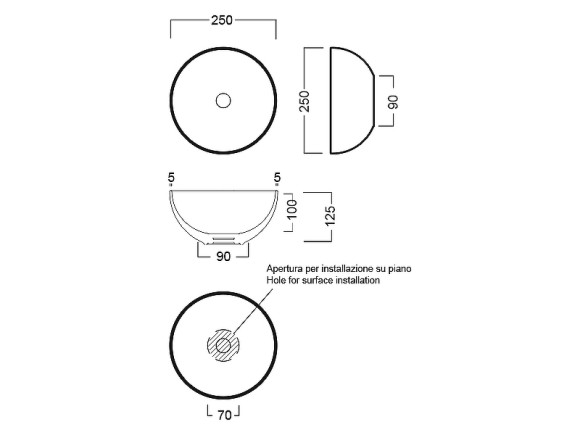 Раковина-чаша Hatria Happy Hour 25 Y5A501 Белая Раковина-чаша Hatria Happy Hour 25 Y5A501 Белая