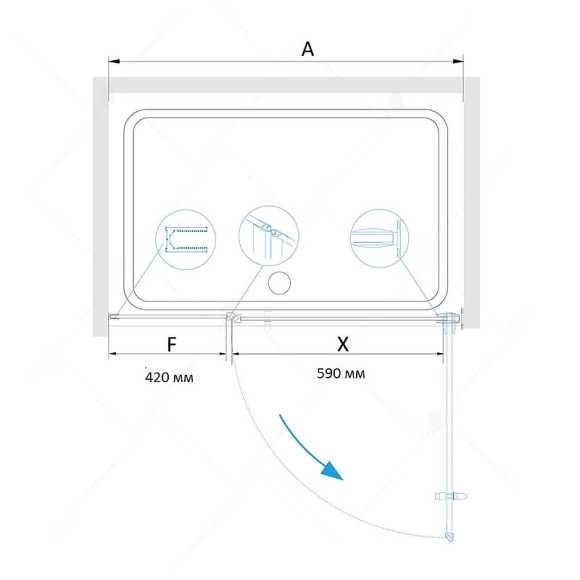 Душевая дверь RGW Hotel HO-012 110 350601211-11 профиль Хром стекло прозрачное