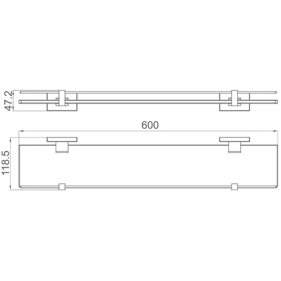 Стеклянная полка Gappo G0707 Хром