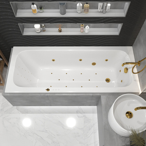 Акриловая ванна Whitecross Vibe 180x75 0105.180075.100.ULTRANANO.GL с гидромассажем Акриловая ванна Whitecross Vibe 180x75 0105.180075.100.ULTRANANO.GL с гидромассажем