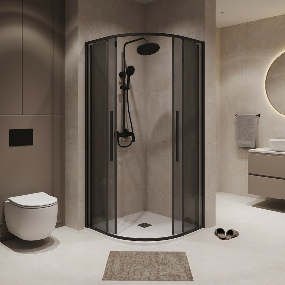 Душевой уголок Niagara Nova 90х90 NG-2826-34BLACK профиль Черный матовый стекло тонированное Душевой уголок Niagara Nova 90х90 NG-2826-34BLACK профиль Черный матовый стекло тонированное