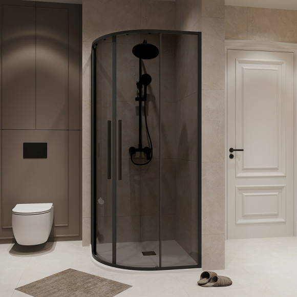 Душевой уголок Niagara Nova 90х90 NG-2826-34BLACK профиль Черный матовый стекло тонированное Душевой уголок Niagara Nova 90х90 NG-2826-34BLACK профиль Черный матовый стекло тонированное