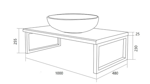 Столешница под раковину 1MarKa Grunge Loft 100 У85832 подвесная Дуб вотан