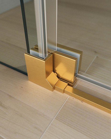 Душевой уголок Cezares Slider 100x90 SLIDER-AH-2-80/90-90/100-C-BORO профиль Брашированное золото стекло прозрачное