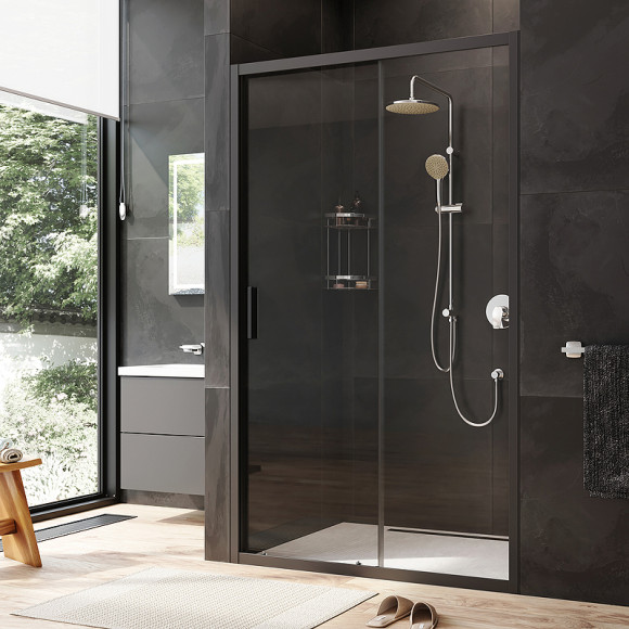 Душевая дверь AM.PM Gem 120 W90G-120-1-195BT профиль Черный матовый стекло прозрачное Душевая дверь AM.PM Gem 120 W90G-120-1-195BT профиль Черный матовый стекло прозрачное