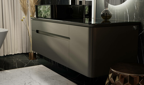 Тумба под раковину Jorno Shine 120 Shi.01.120-M/P/A подвесная Антрацит