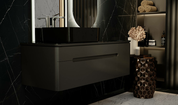 Тумба под раковину Jorno Shine 120 Shi.01.120-M/P/A подвесная Антрацит