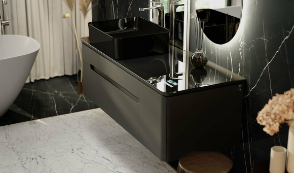 Тумба под раковину Jorno Shine 120 Shi.01.120-M/P/A подвесная Антрацит