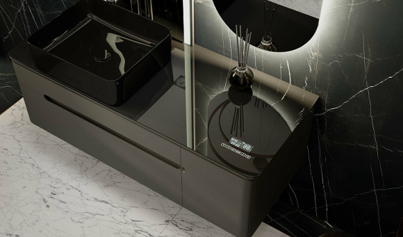 Тумба под раковину Jorno Shine 120 Shi.01.120-M/P/A подвесная Антрацит