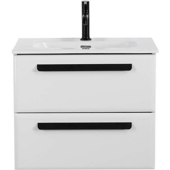 Тумба под раковину Cezares Eco-Cer-N 60 ECO-CER-N-600-2C-SO-BL подвесная Bianco Lucido без ручек
