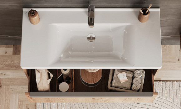 Тумба под раковину Aquaton Хоуп 100 1A287401HP6C0 подвесная Орех