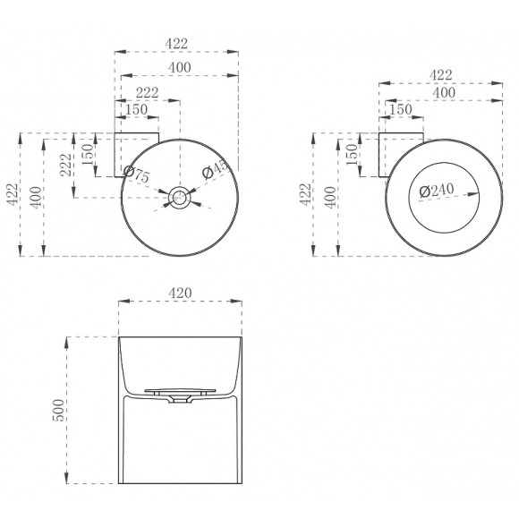 Раковина Abber Kristall 42 AT2705Emerald Зеленая Раковина Abber Kristall 42 AT2705Emerald Зеленая
