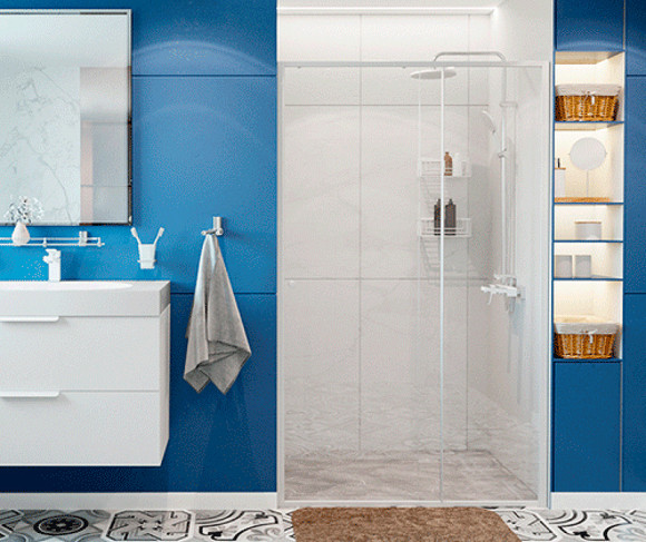 Душевой уголок WasserKRAFT Rhin 100x100 44S19 профиль Белый стекло прозрачное