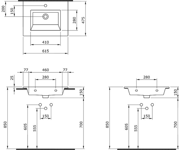 Раковина Berges Ego 61 182004 Белая глянцевая