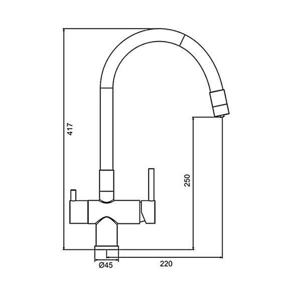 Смеситель для кухни Gappo G4398-33 Золотой сатин Черный