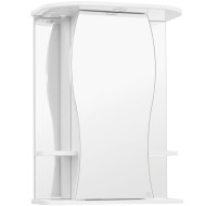 Зеркальный шкаф Style Line Эко волна Лорена 55 С с подсветкой Белый глянец