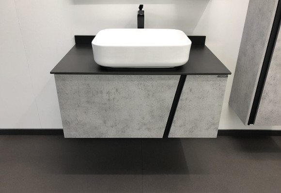 Тумба с раковиной Comforty Эдинбург 90 00004147997 подвесная Бетон светлый Тумба с раковиной Comforty Эдинбург 90 00004147997 подвесная Бетон светлый