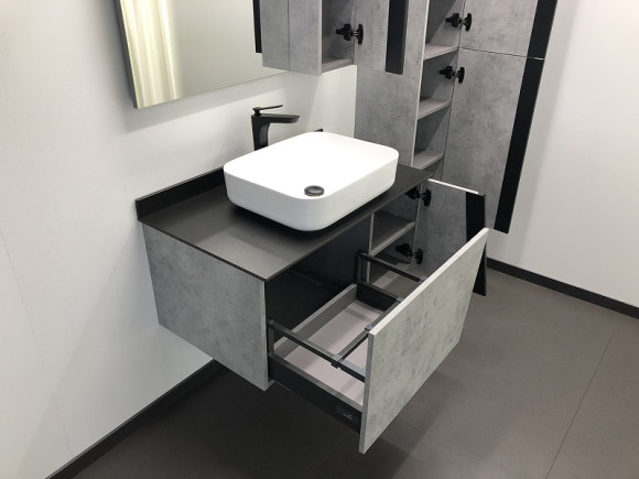 Тумба с раковиной Comforty Эдинбург 90 00004147997 подвесная Бетон светлый Тумба с раковиной Comforty Эдинбург 90 00004147997 подвесная Бетон светлый