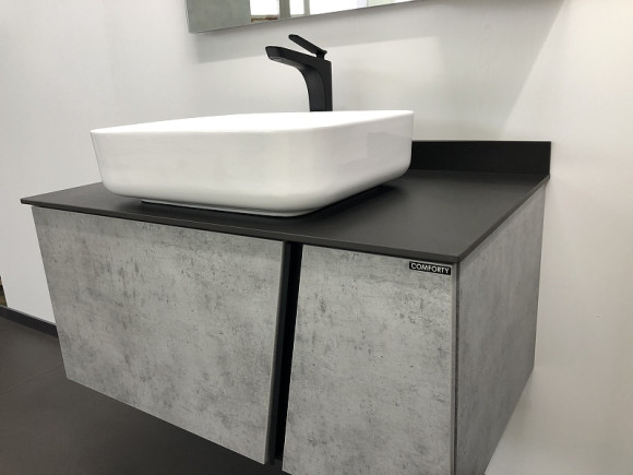 Тумба с раковиной Comforty Эдинбург 90 00004147997 подвесная Бетон светлый Тумба с раковиной Comforty Эдинбург 90 00004147997 подвесная Бетон светлый