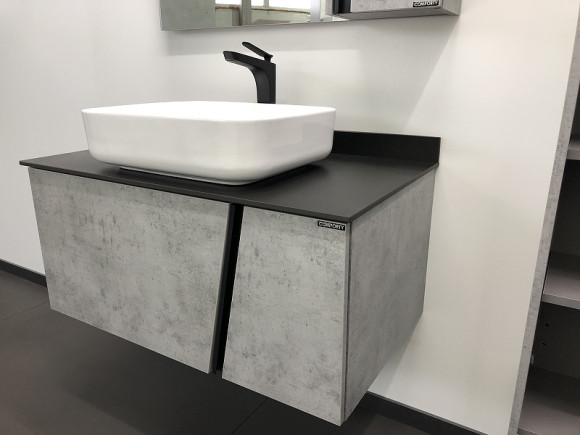 Тумба с раковиной Comforty Эдинбург 90 00004147997 подвесная Бетон светлый Тумба с раковиной Comforty Эдинбург 90 00004147997 подвесная Бетон светлый