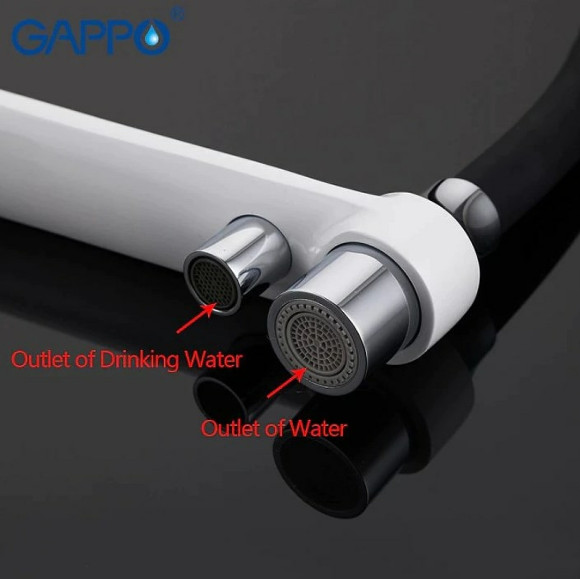 Смеситель для кухни Gappo G4398-9 Белый Черный