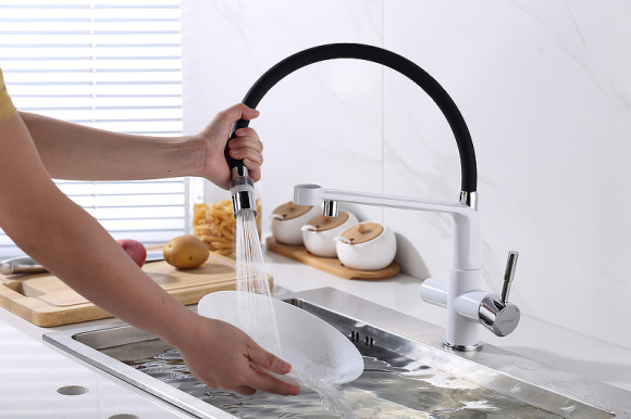 Смеситель для кухни Gappo G4398-9 Белый Черный