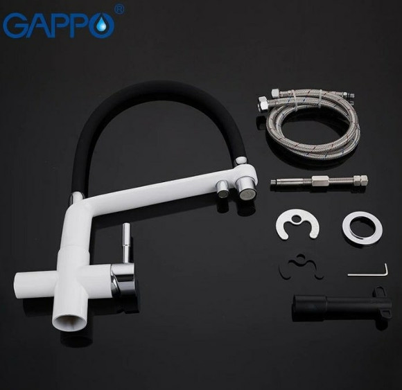 Смеситель для кухни Gappo G4398-9 Белый Черный