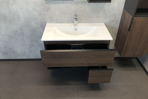 Тумба с раковиной Comforty Франкфурт 90 00004150657 подвесная Дуб шоколадно-коричневый с Белой раковиной Тумба с раковиной Comforty Франкфурт 90 00004150657 подвесная Дуб шоколадно-коричневый с Белой раковиной