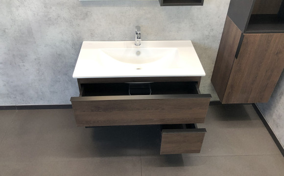 Тумба с раковиной Comforty Франкфурт 90 00004150657 подвесная Дуб шоколадно-коричневый с Белой раковиной Тумба с раковиной Comforty Франкфурт 90 00004150657 подвесная Дуб шоколадно-коричневый с Белой раковиной