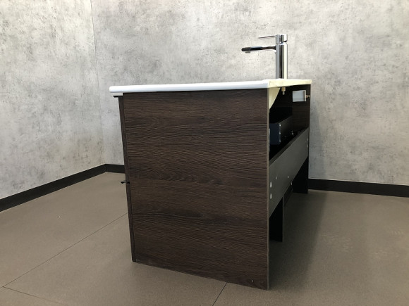 Тумба с раковиной Comforty Франкфурт 90 00004150657 подвесная Дуб шоколадно-коричневый с Белой раковиной Тумба с раковиной Comforty Франкфурт 90 00004150657 подвесная Дуб шоколадно-коричневый с Белой раковиной