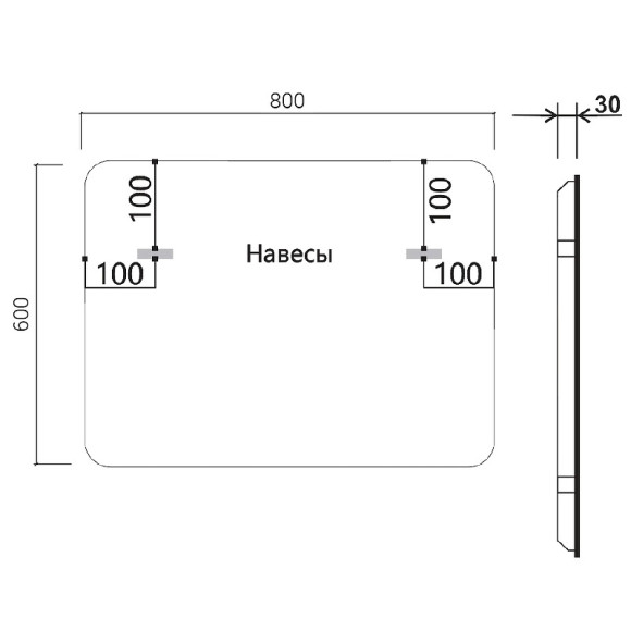 Зеркало Vincea 80 VLM-3VC800B с подсветкой Черное с сенсорным выключателем и диммером Зеркало Vincea 80 VLM-3VC800B с подсветкой Черное с сенсорным выключателем и диммером