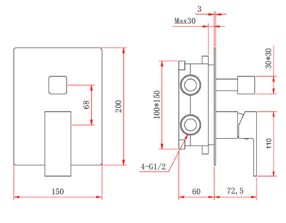 Душевая система Berges Ventas 2S Black 073002 Черная матовая