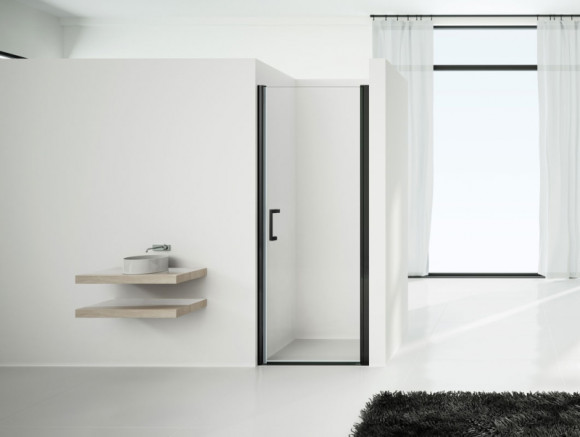 Душевая дверь Vincea Orta 90 VPP-1O900CLB профиль Черный стекло прозрачное