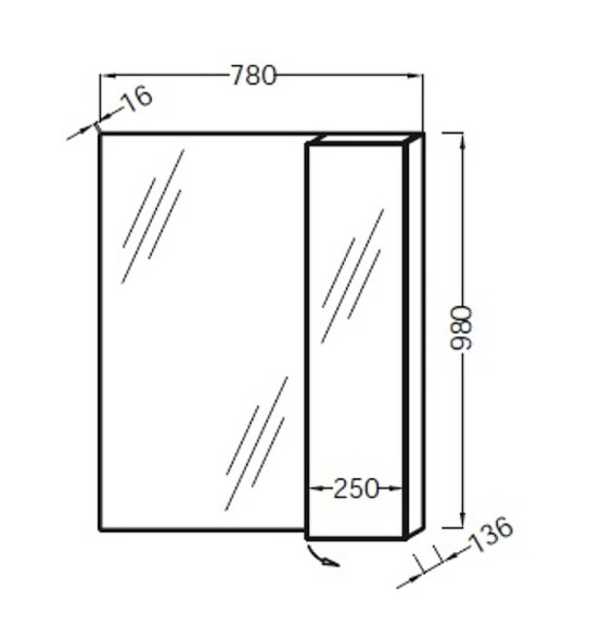 Зеркало со шкафом Jacob Delafon Soprano 78 EB1336-NF Серый Зеркало со шкафом Jacob Delafon Soprano 78 EB1336-NF Серый