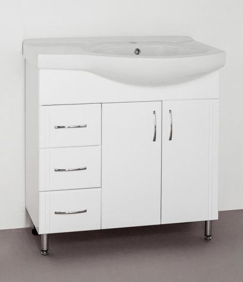 Тумба под раковину Style Line Эко Стандарт 82 L ЛС-00000108 Белая Тумба под раковину Style Line Эко Стандарт 82 L ЛС-00000108 Белая