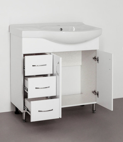 Тумба под раковину Style Line Эко Стандарт 82 L ЛС-00000108 Белая Тумба под раковину Style Line Эко Стандарт 82 L ЛС-00000108 Белая