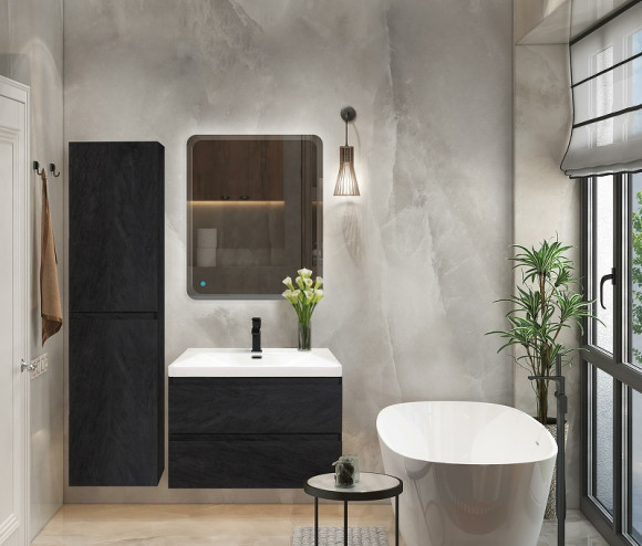 Шкаф пенал Cezares Molveno 40 MOLVENO-1600-2A-SC-NR подвесной Nero