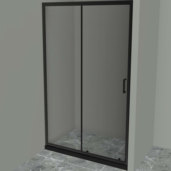 Душевая дверь BelBagno Uno 110 UNO-195-BF-1-110-C-NERO профиль Черный матовый стекло прозрачное