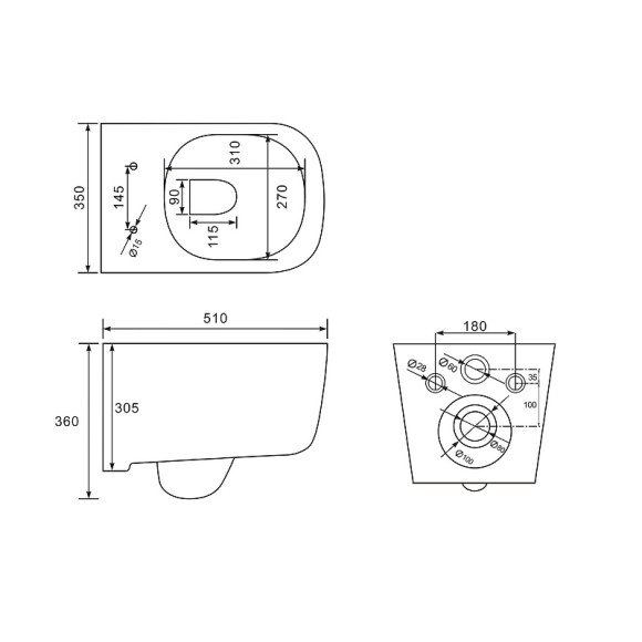 Унитаз Vincea Core VT1-28 подвесной Белый с сиденьем Микролифт Унитаз Vincea Core VT1-28 подвесной Белый с сиденьем Микролифт
