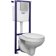 Комплект унитаза с инсталляцией Santeri Альфа 1.3816.4.S00.00B.0 с сиденьем Микролифт и клавишей смыва Хром