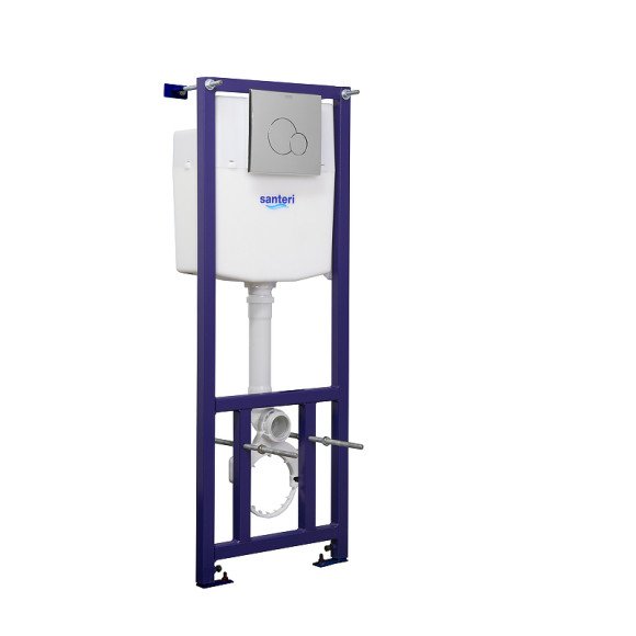 Комплект унитаза с инсталляцией Santeri Альфа 1.3816.4.S00.00B.0 с сиденьем Микролифт и клавишей смыва Хром Комплект унитаза с инсталляцией Santeri Альфа 1.3816.4.S00.00B.0 с сиденьем Микролифт и клавишей смыва Хром