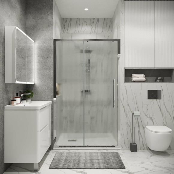 Душевая дверь Grossman Cosmo 100 100.K33.02.100.10.02 профиль Хром стекло шиншилла