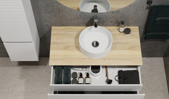 Тумба под раковину Jorno Cossety 100 Coss.01.100/P/W-DG/JR подвесная Белая